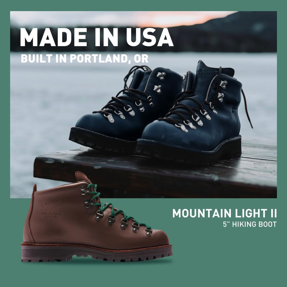 Мужские водонепроницаемые походные ботинки Danner Mountain Light II 5” с мембраной Gore-Tex, прочной полноценнозернистой кожей, дышащей защитой Gore-Tex и подошвой с хорошим сцеплением, коричневый — фото 2