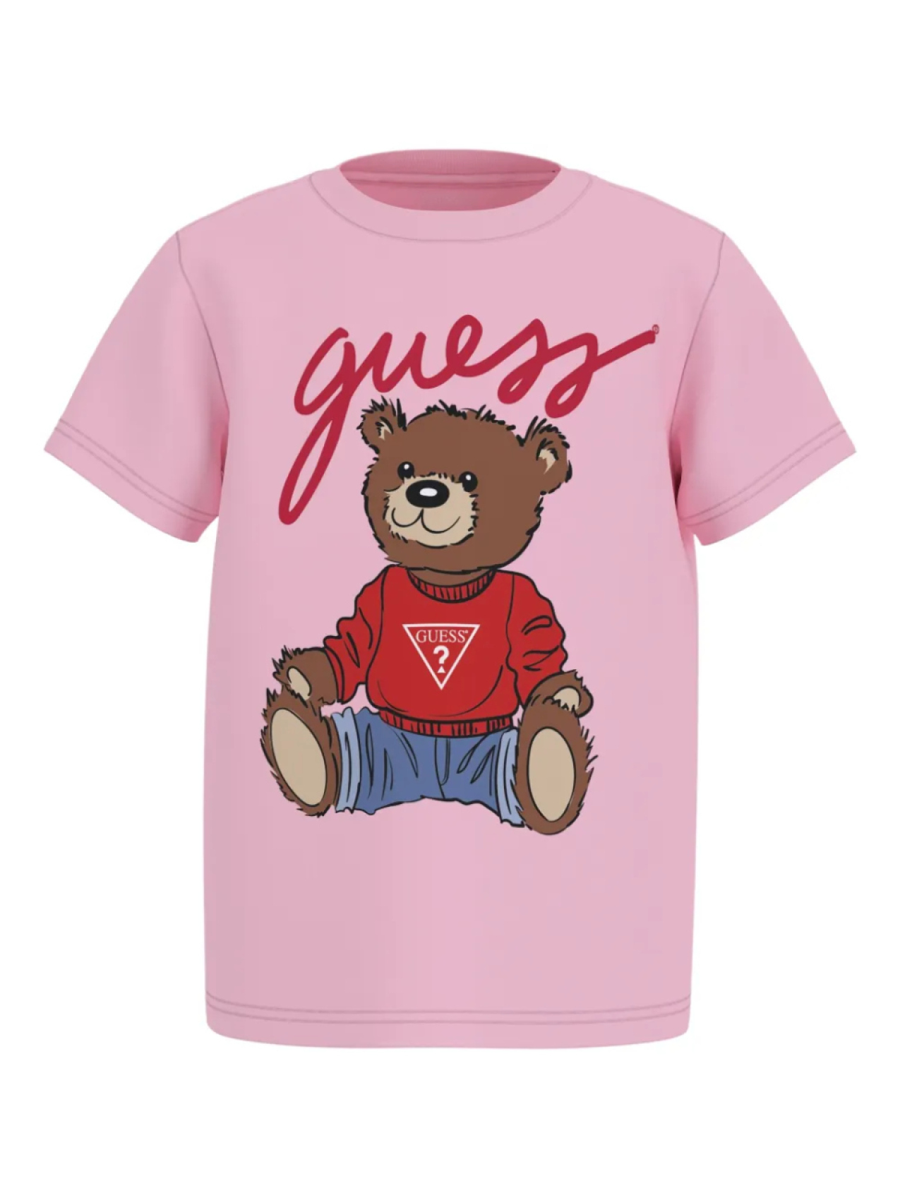 

Футболка с логотипом guess kids, розовый
