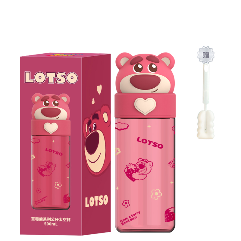 

Серия Strawberry Bear пластиковые стаканы для воды Disney, Lotso Plush Water Bottle+Cup Brush 1 Pc