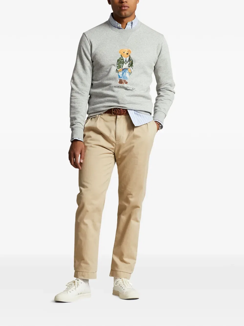 Толстовка с графическим принтом в виде медведя поло Polo Ralph Lauren, серый — фото 2