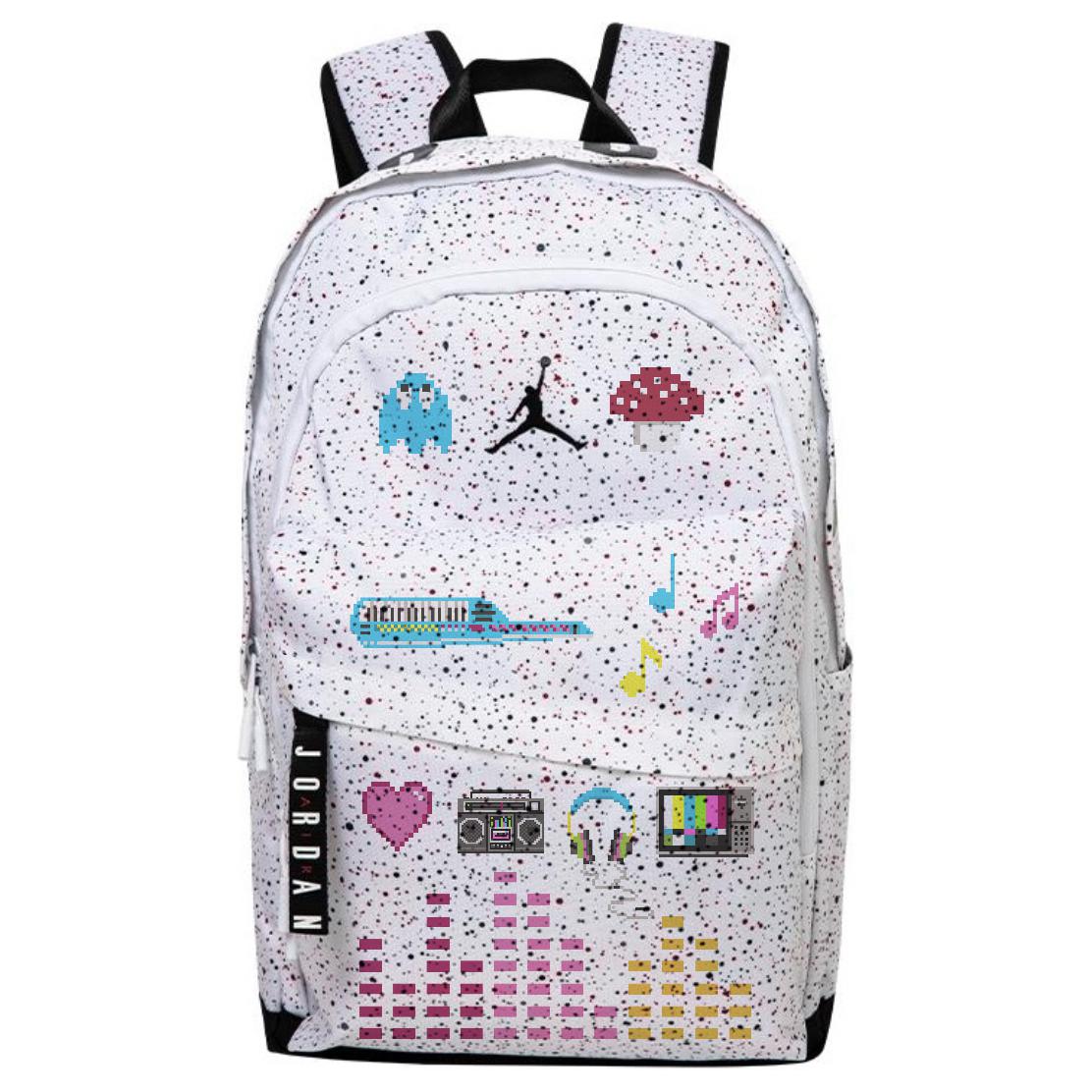 

Jordan Большой унисекс рюкзак из полиэстера белого цвета, Mosaic Pixel Style