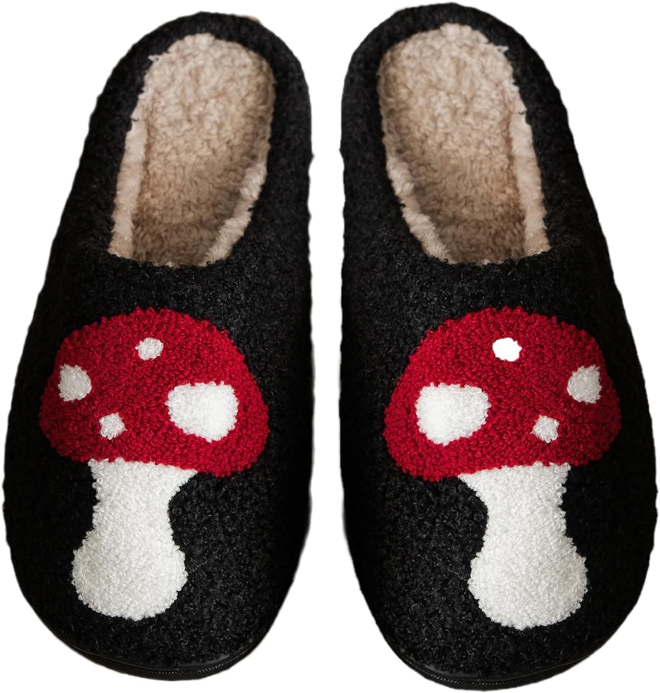 

Тапочки с шляпой ковбоя для женщин и мужчин, с улыбающимся лицом, плюшевые, удобные, в ретро-стиле, теплые и пушистые домашние тапочки Wang Damai, Mushroom/B