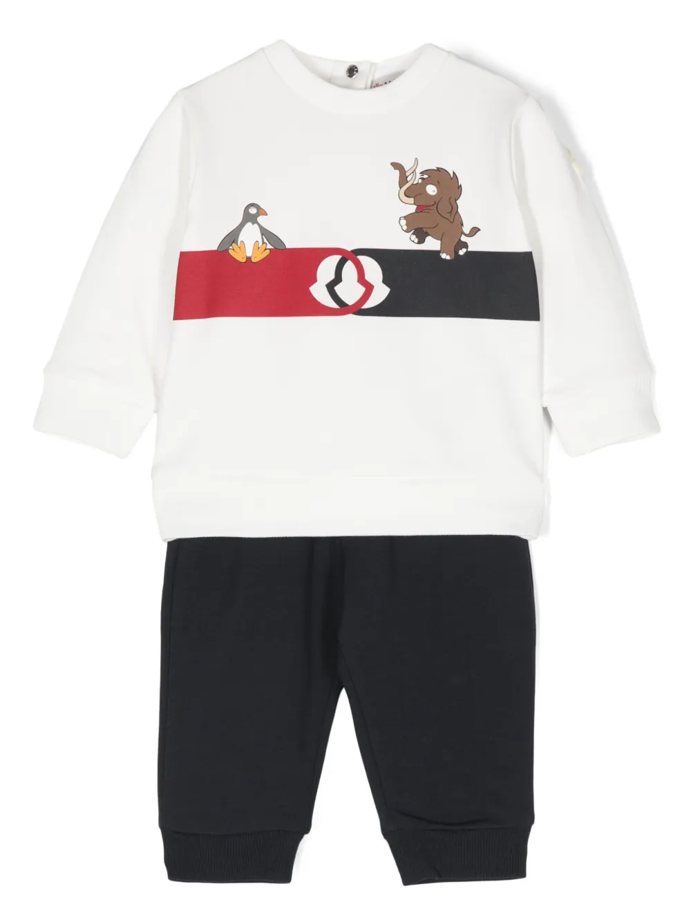 

Спортивный костюм с нашивкой-логотипом Moncler Enfant, белый