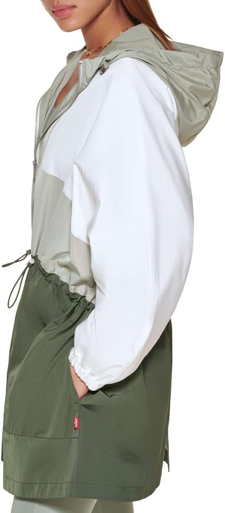 Женская свободная куртка-дождевик Levi's с цветными блоками, Green — фото 3