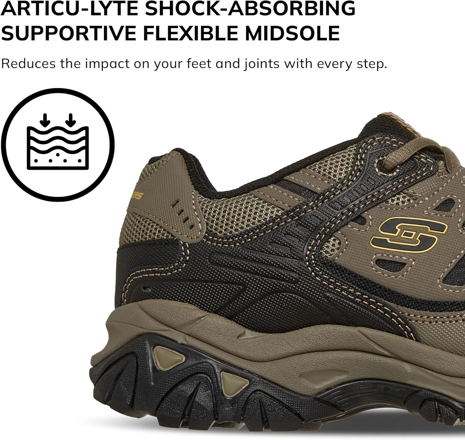 Мужские кроссовки Skechers Sport Afterburn Memory Foam Lace, черный — фото 4