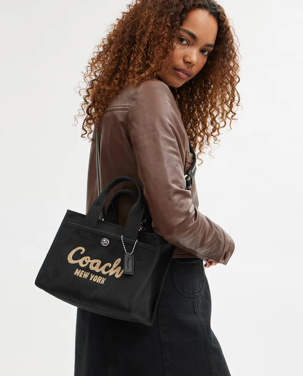 

Тканевая сумка Cargo 26 с молнией из хлопка Coach, черный