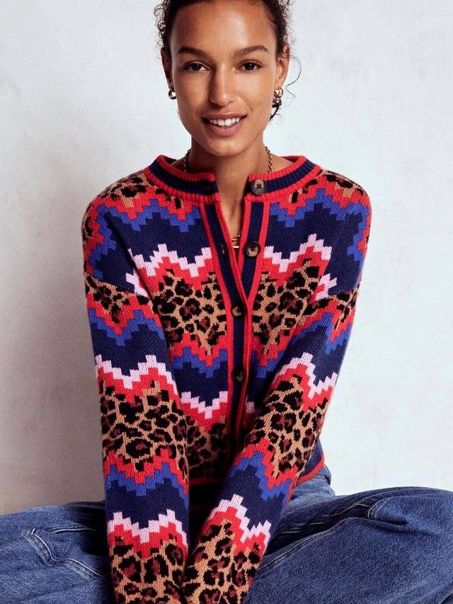 

Кардиган Abi Jacquard из смесовой шерсти Boden, Multi