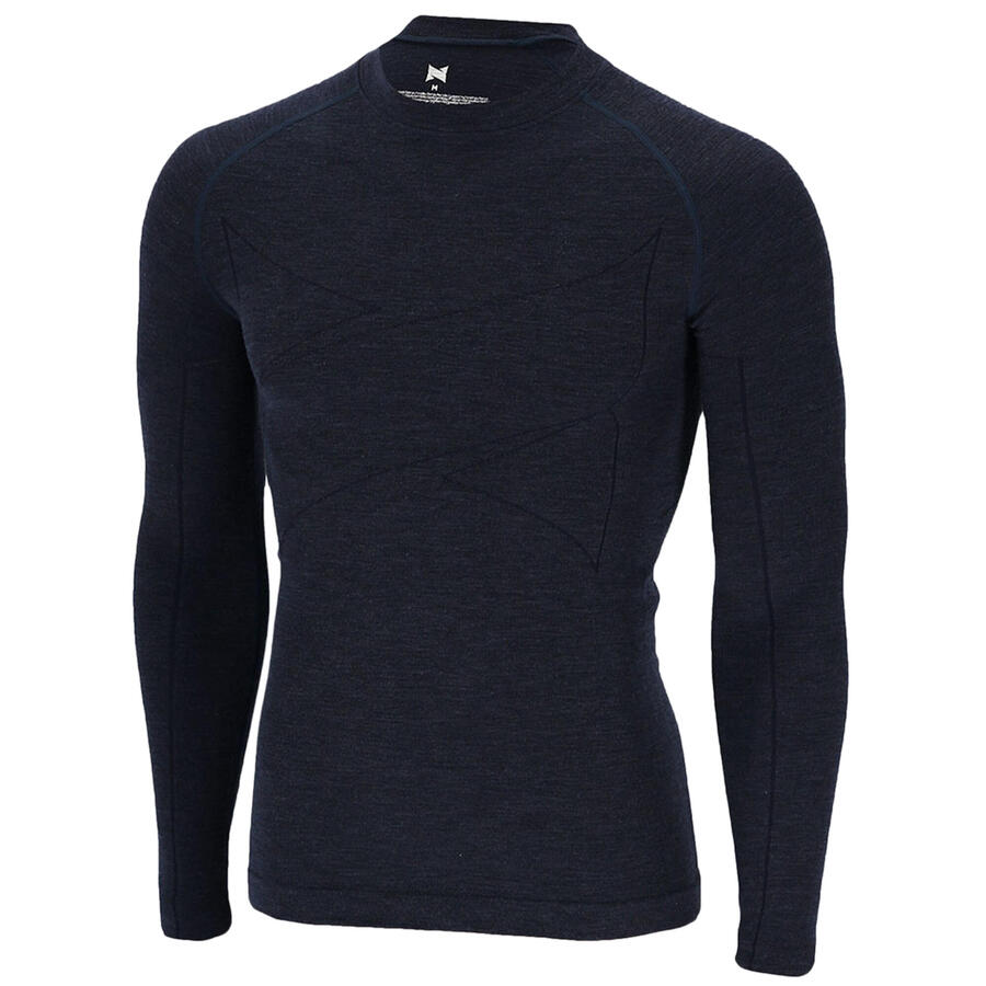 

BLACK SNAKE Мужское термобельё с мериносовой шерстью | Майка с длинными рукавами | Цвет: тёмно-синий меланж