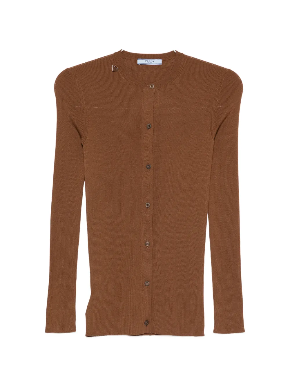 

Вязаный кардиган на пуговицах Prada, коричневый
