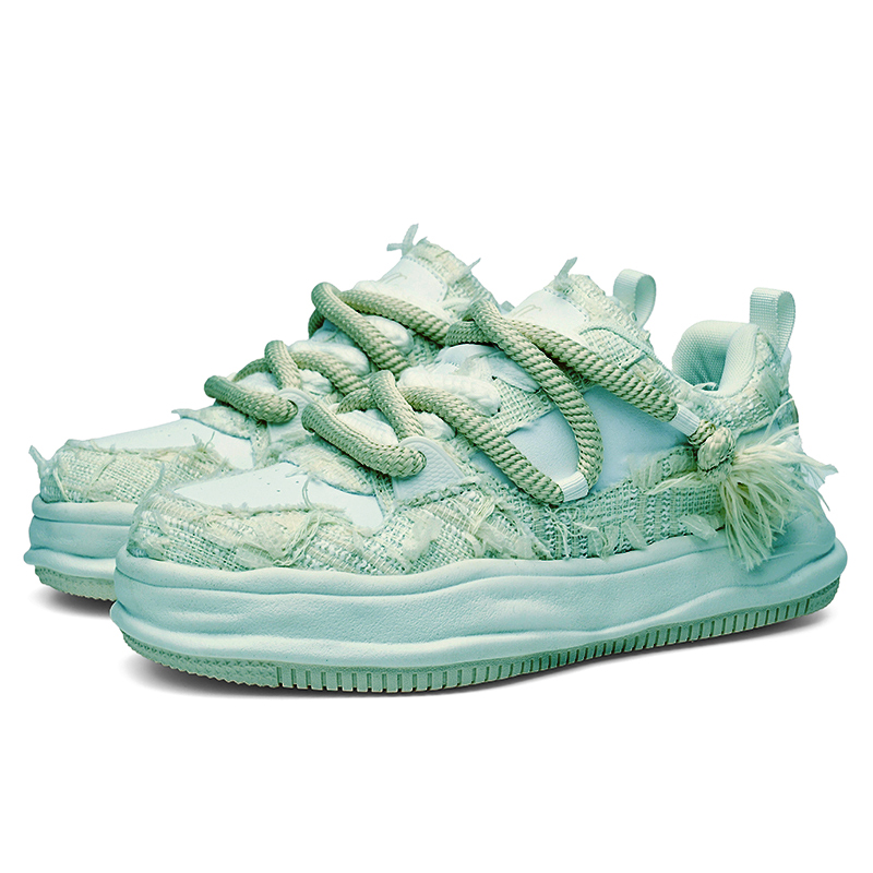 

Износостойкие, легкие, дышащие, увеличивающие рост, низкие мужские кроссовки для скейтбординга TCELLARS, Linen Blue+Random Style