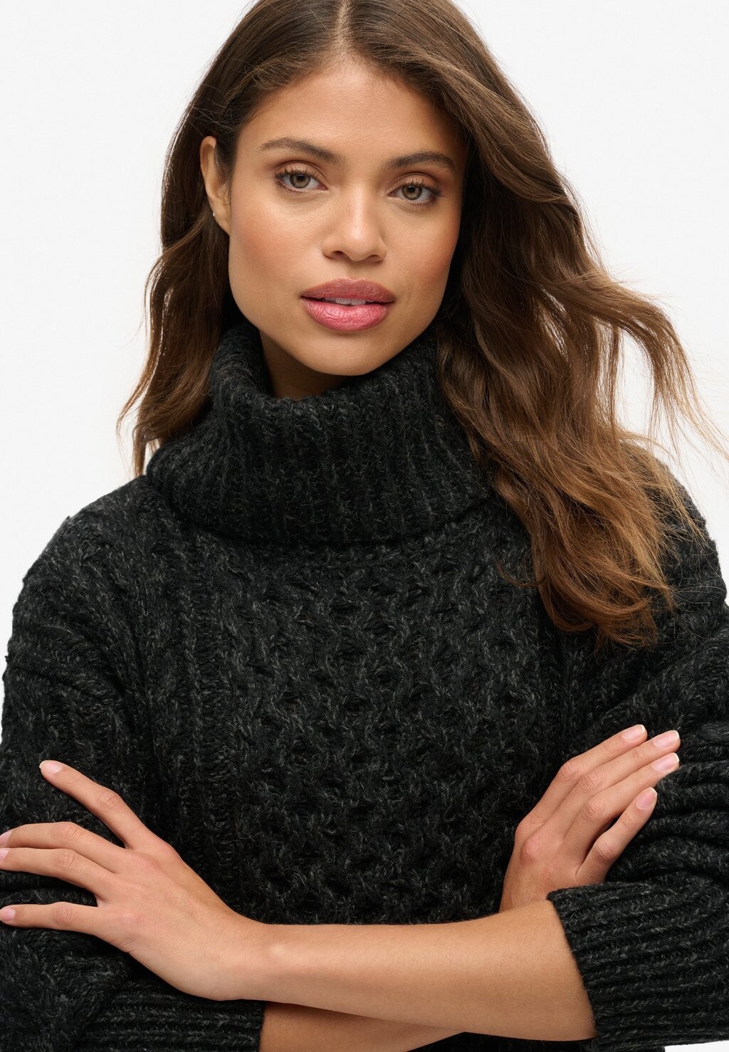 

Платье-футляр ROLL NECK CABLE Superdry, черный