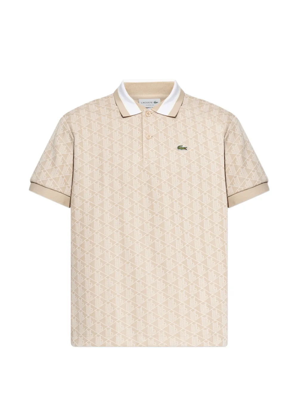 

Поло с узором Lacoste, бежевый