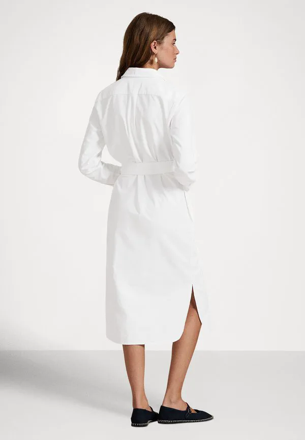 Платье-Рубашка из хлопка с поясом, оксфордская рубашка Polo Ralph Lauren, White — фото 3