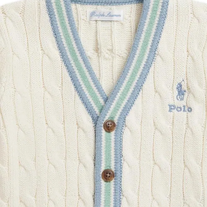 Свитер классический Polo Ralph Lauren детский белый — фото 4
