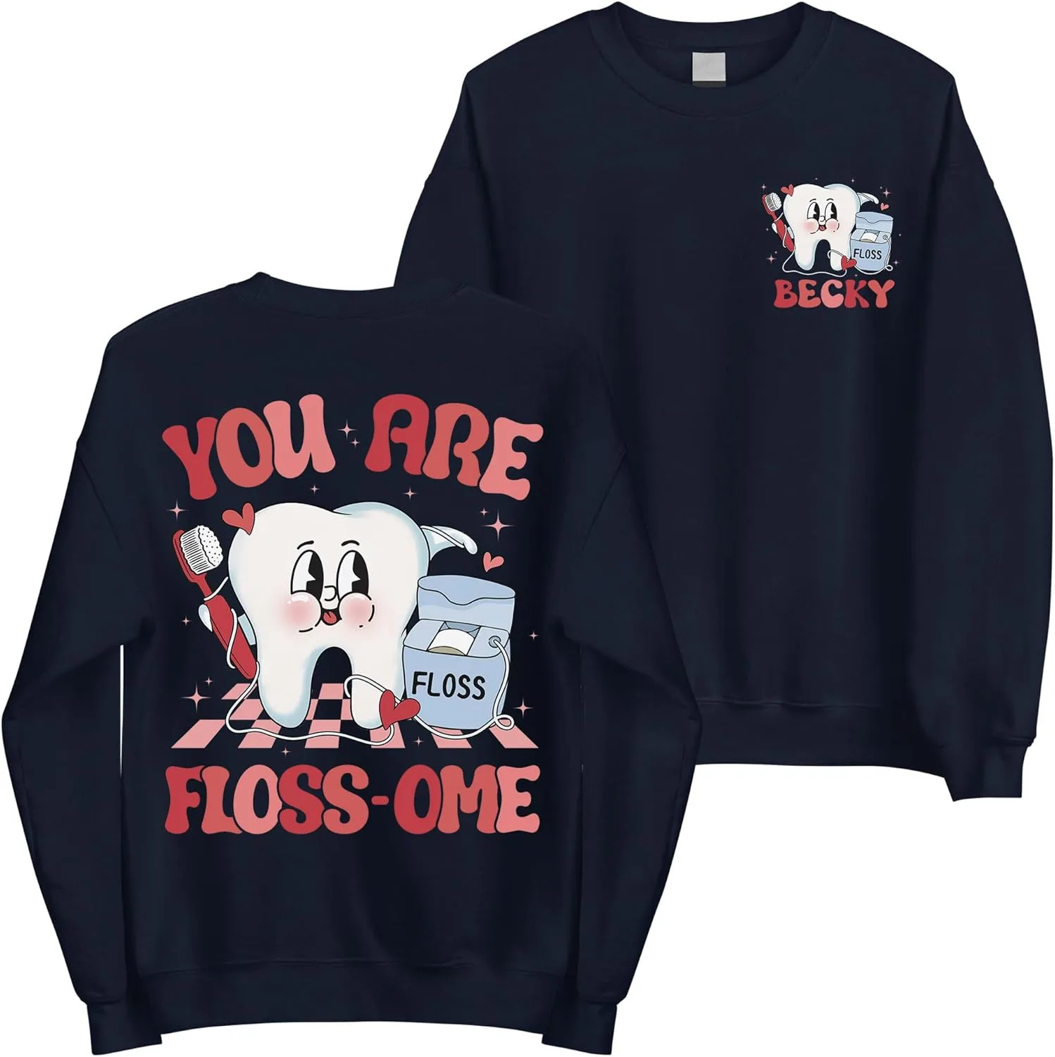 

Персонализированный свитшот Dental Valentines с милым принтом MadalenStore