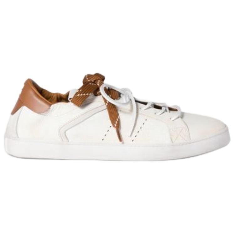 MIU MIU Ruches Low top женские скейтерские кроссовки белые коричневые — фото 3
