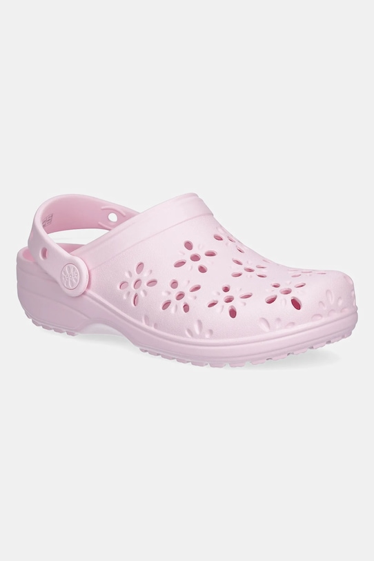 

Классические детские сабо с цветочным принтом и ажурными вырезами Crocs, розовый