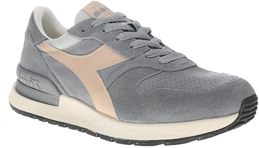 Мужские кроссовки Diadora Conquest из замши с шнуровкой - серые — фото 2