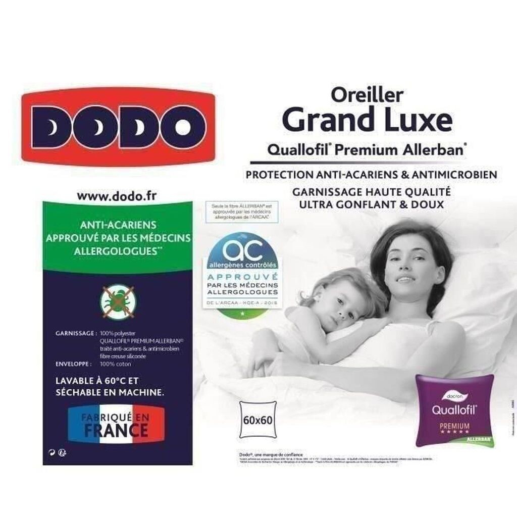 

DODO Подушка большая роскошная Quallofil Allerban 60x60 см белая