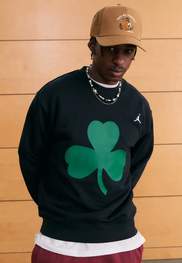 Толстовка Boston celtics crew logo club wear Jordan, черный