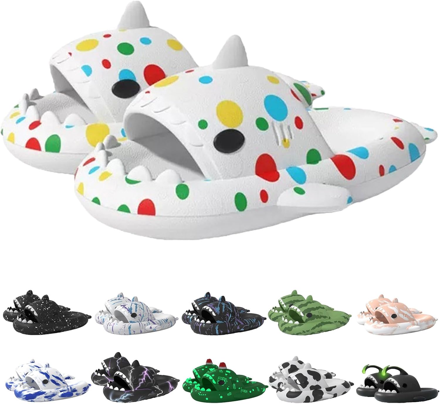 

Оригинальные шлепанцы Sharklas Polares, оригинальные Sharklas, шлепанцы Sharky, шлепанцы с изображением акулы, сандалии Shark Slides для женщин и мужчин Jfxgjuv, белый