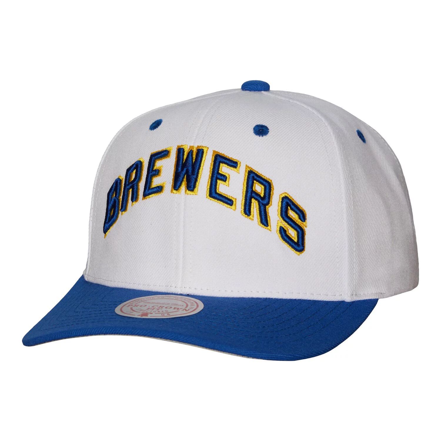 

Мужская белая кепка Mitchell & Ness Milwaukee Brewers Cooperstown Collection Pro Crown Snapback