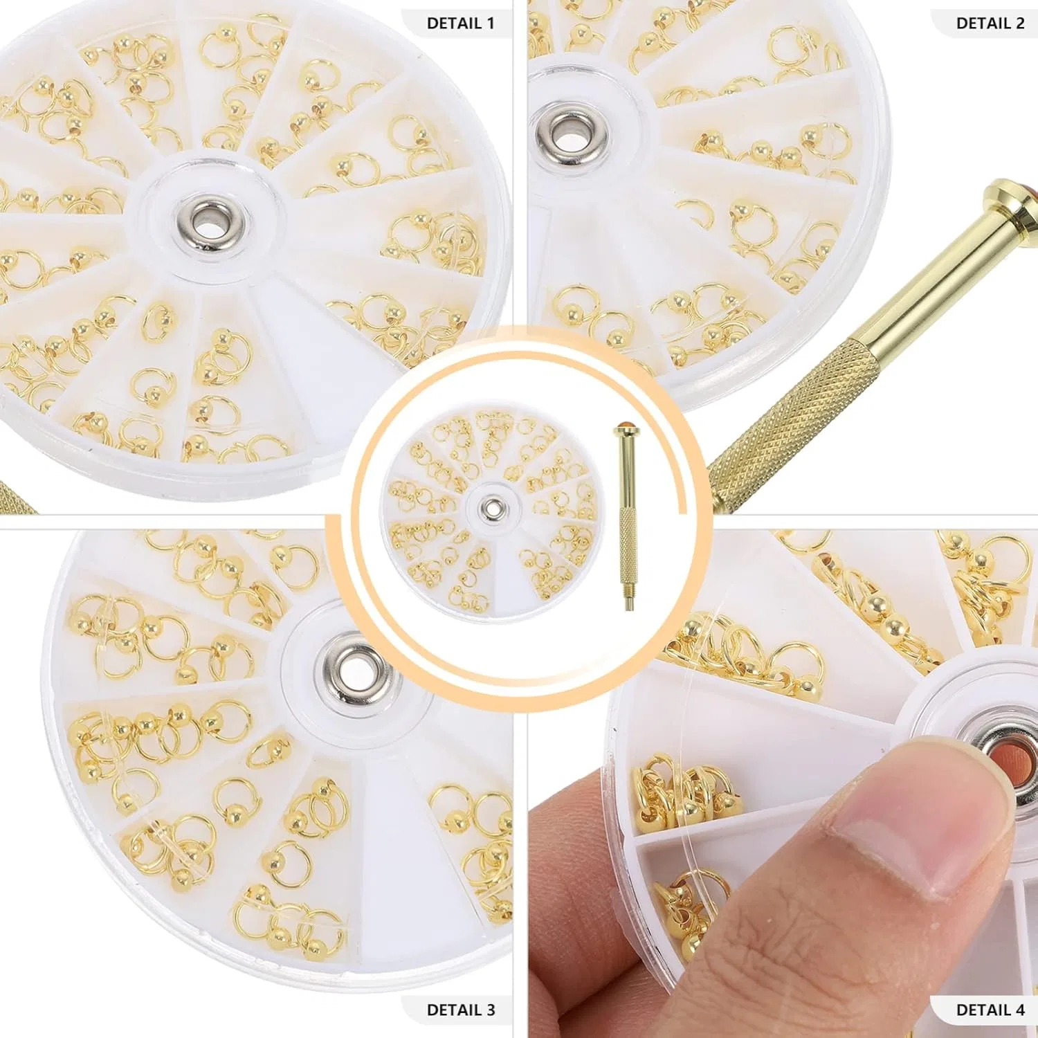 Набор из 10 подвесок для пирсинга ногтей Nail Art Dangle Nail Charms Lurrose — фото 2