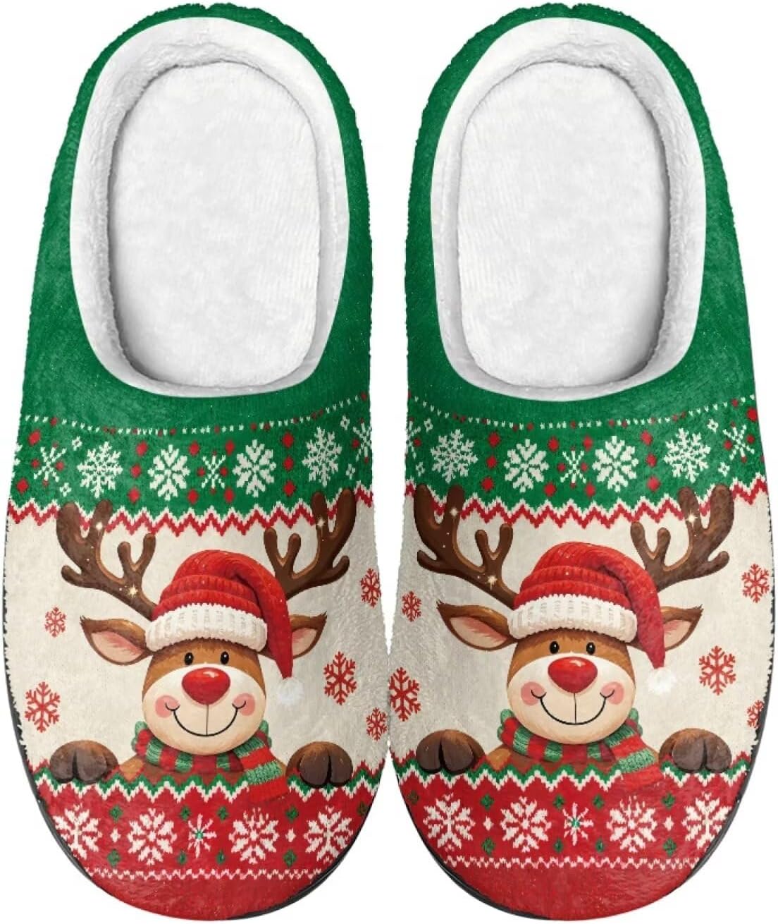 

Тапочки Scuff для женщин и мужчин, мягкие теплые пушистые тапочки, противоскользящие теплые тапочки для дома и улицы, удобные домашние тапочки Baxinh, красный/зеленый