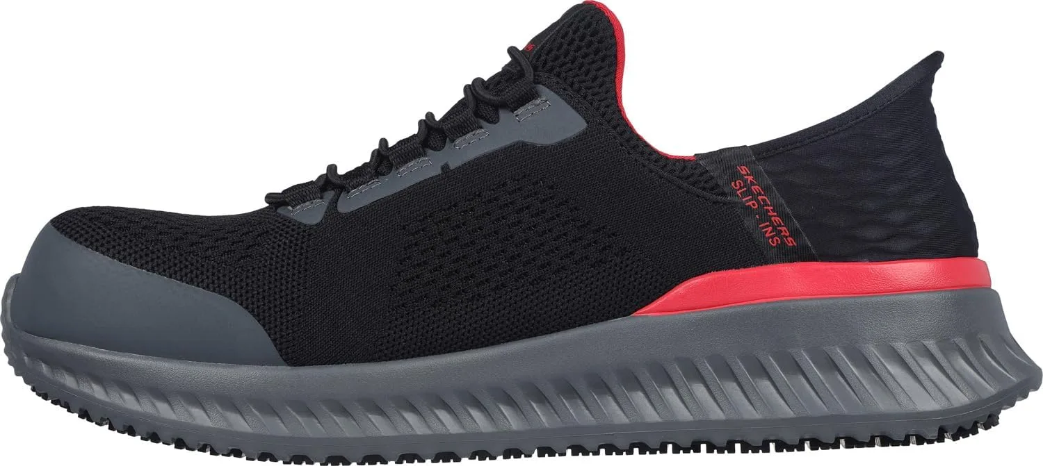 Мужские слипоны Skechers Hands Free Tilido Fletchit Comp Toebau, черный — фото 4