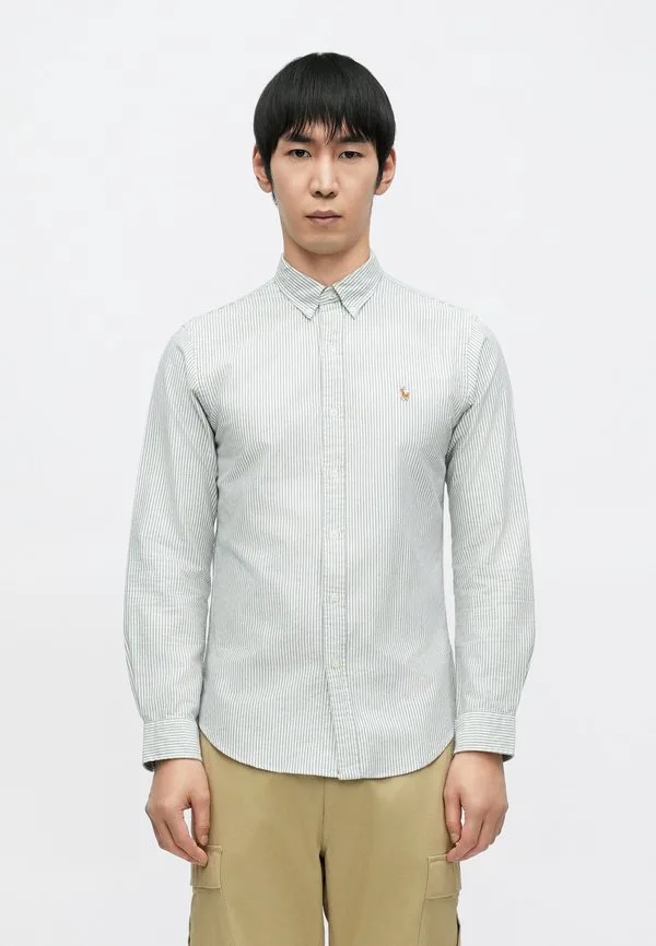 Приталенная полосатая рубашка-оксфорд Polo Ralph Lauren, Grey/White
