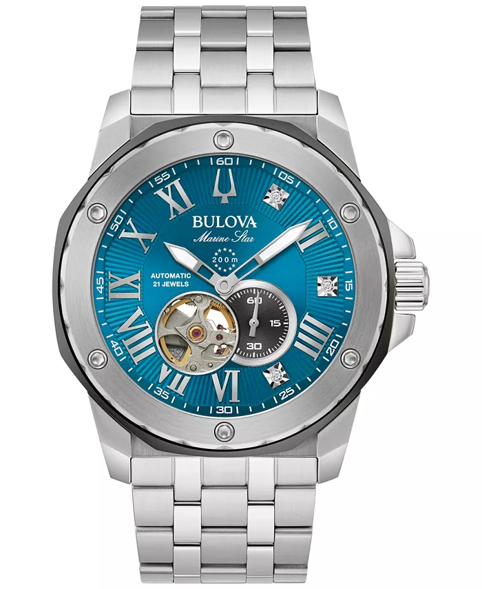 

Мужские автоматические часы Marine Star Marc Anthony на стальном браслете, 45 мм Bulova