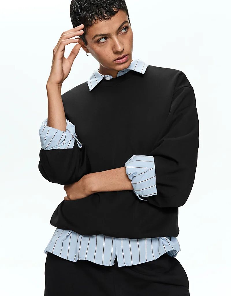 

Толстовка Bershka Oversize с модалом черного цвета