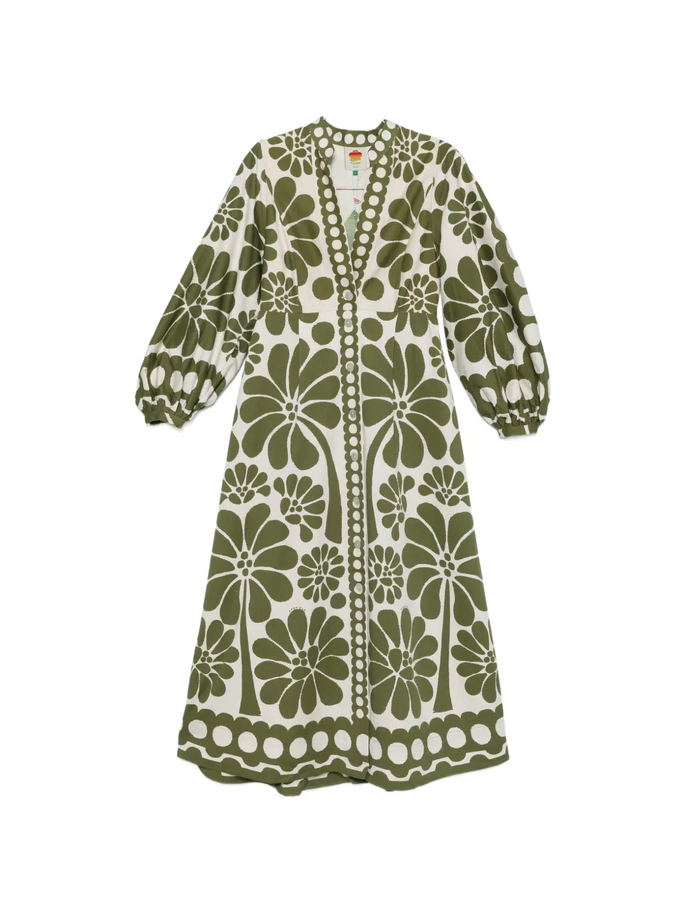 

Платье миди с цветочным принтом Palermo Farm Rio, белый