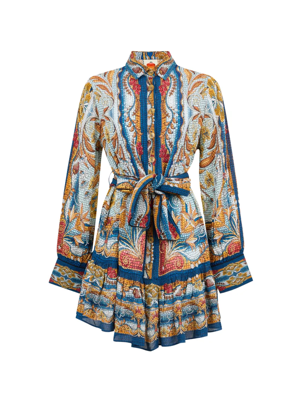 

Мини-платье с мозаичным принтом FARM Rio, синий