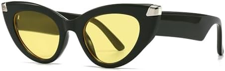 

Модные металлические солнцезащитные очки для женщин, усовершенствованные солнцезащитные очки для улицы и пляжа, зеркальные, с защитой от УФ-излучения UV400 MTZJH, Black Yellow