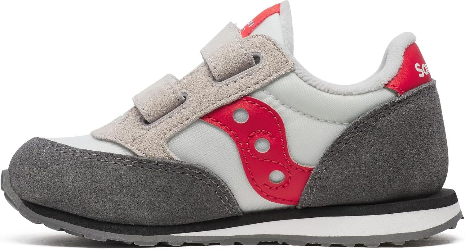 Детские кроссовки Saucony Baby Jazz на липучках, белый/красный/серый — фото 3