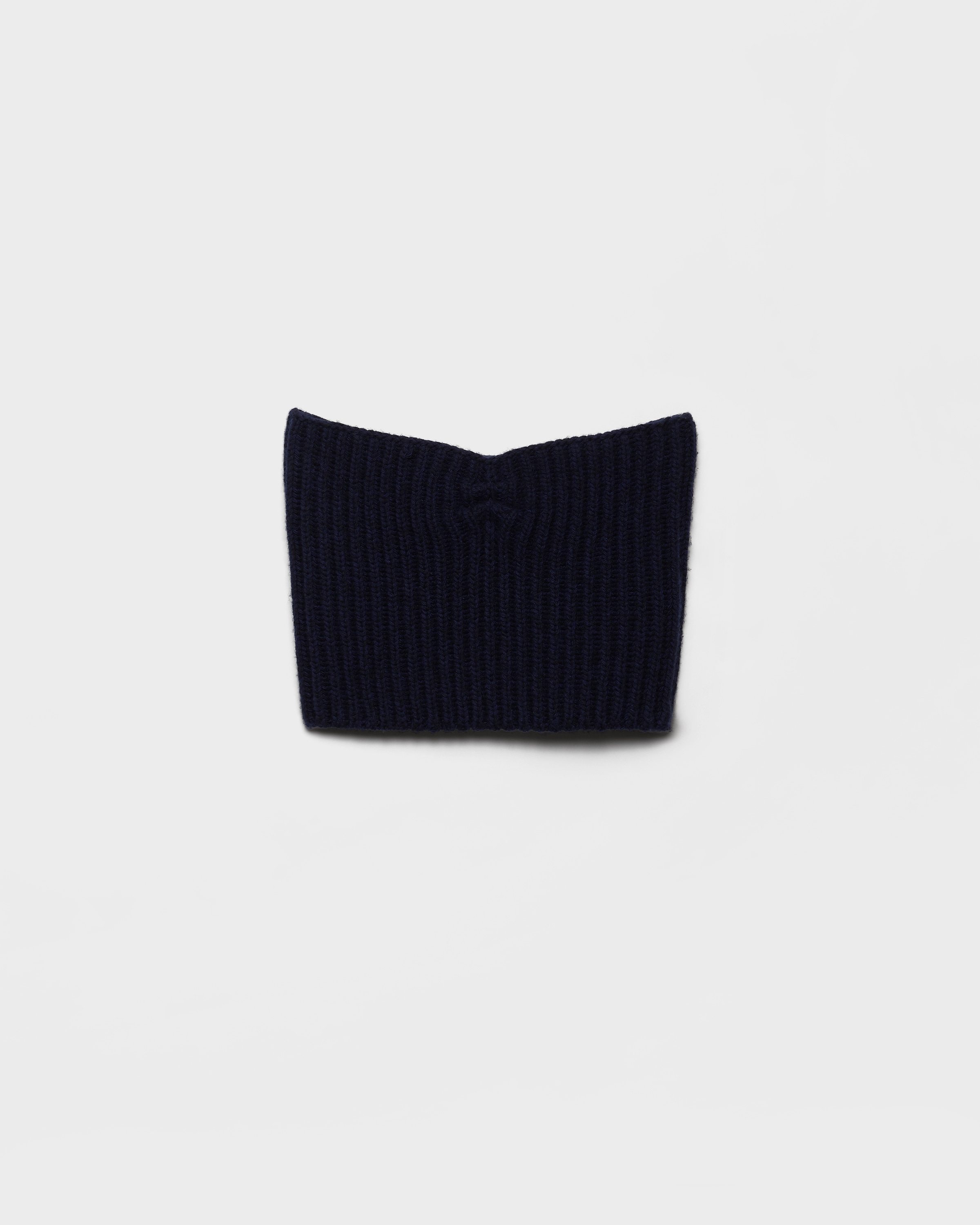 

Бандажный топ из шерсти и кашемира с кулоном Prada, темно-синий