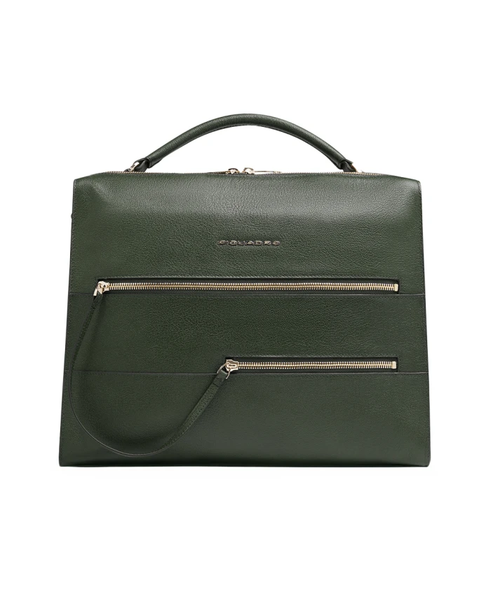 

Женская сумка для ноутбука с отделением для iPad, ударопрочная, с мягкой подкладкой и защитой от RFID-сканирования. Piquadro, зеленый