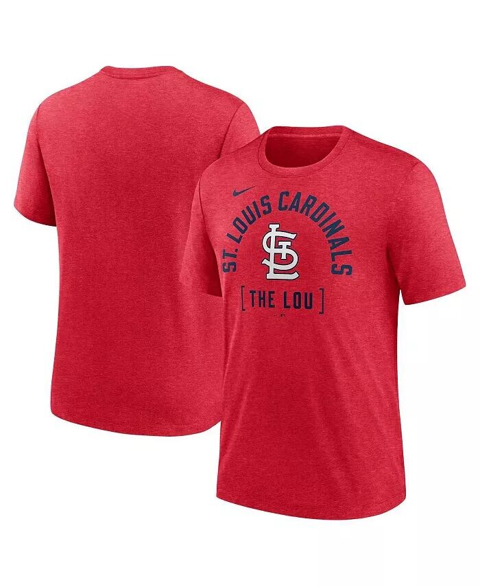 

Футболка Nike Men's Heather Red St. Louis Cardinals Swing Big Tri-Blend Fanatics