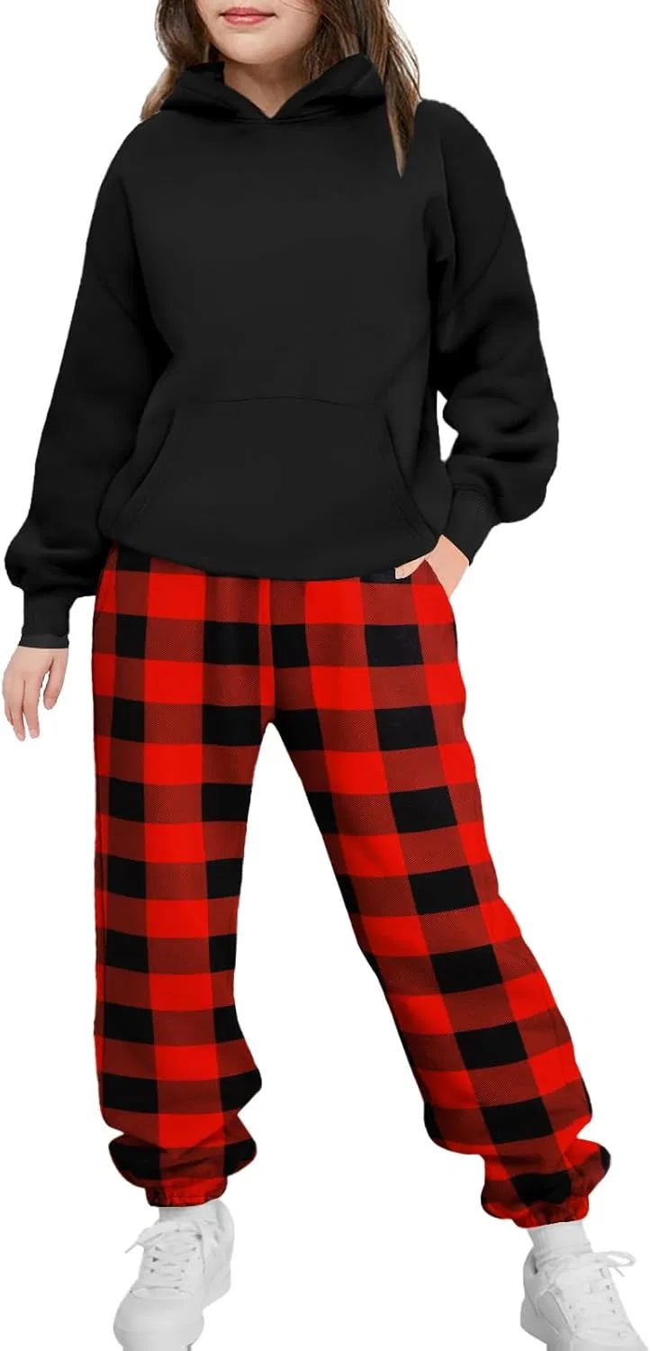 Детский спортивный костюм худи и брюки Arshinet, Black&red Checkered