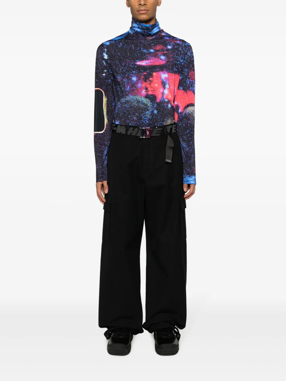 Широкие брюки из смесовой шерсти OFF-WHITE, черный — фото 2