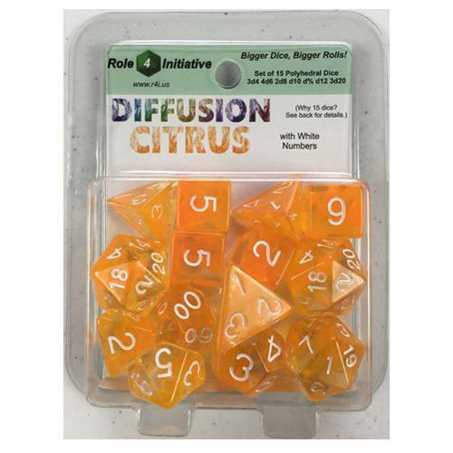 

Игровые кубики Diffusion Citrus Poly 15 Set Dice Role 4 Initiative