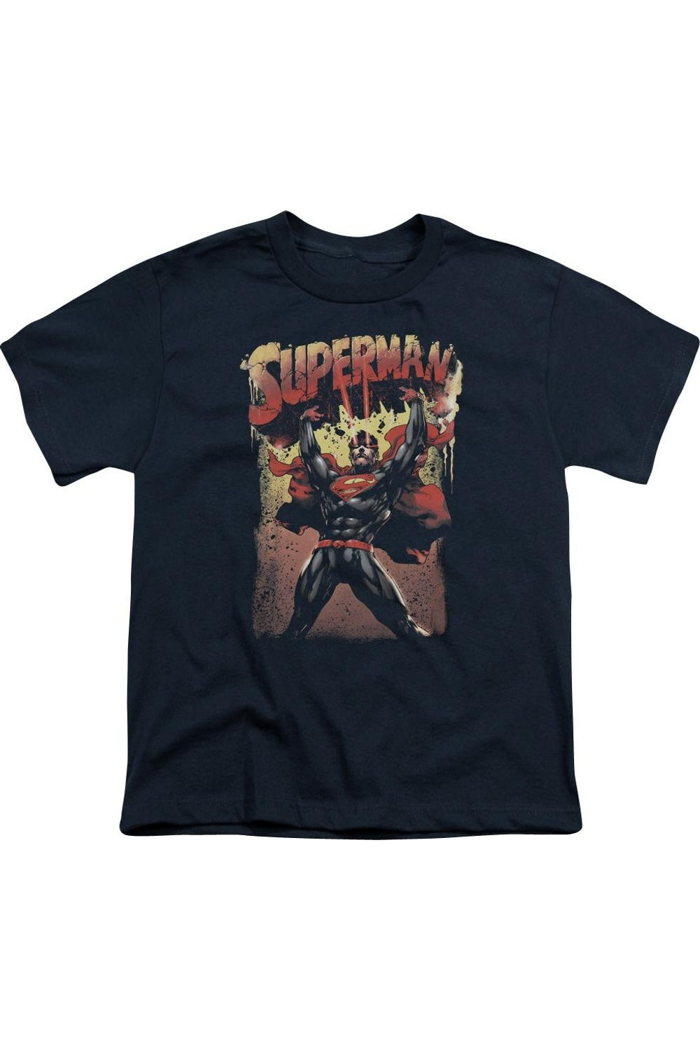 

Футболка с принтом Superman Lift Up для детей с короткими рукавами Gildan, темно-синий