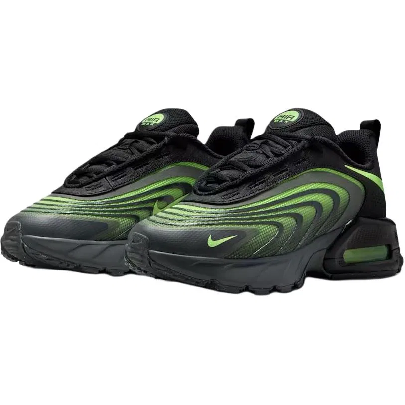 Кроссовки Air Max Fire дышащие и нескользящие низкие детские повседневные Black Neon Green Kids' Nike — фото 4