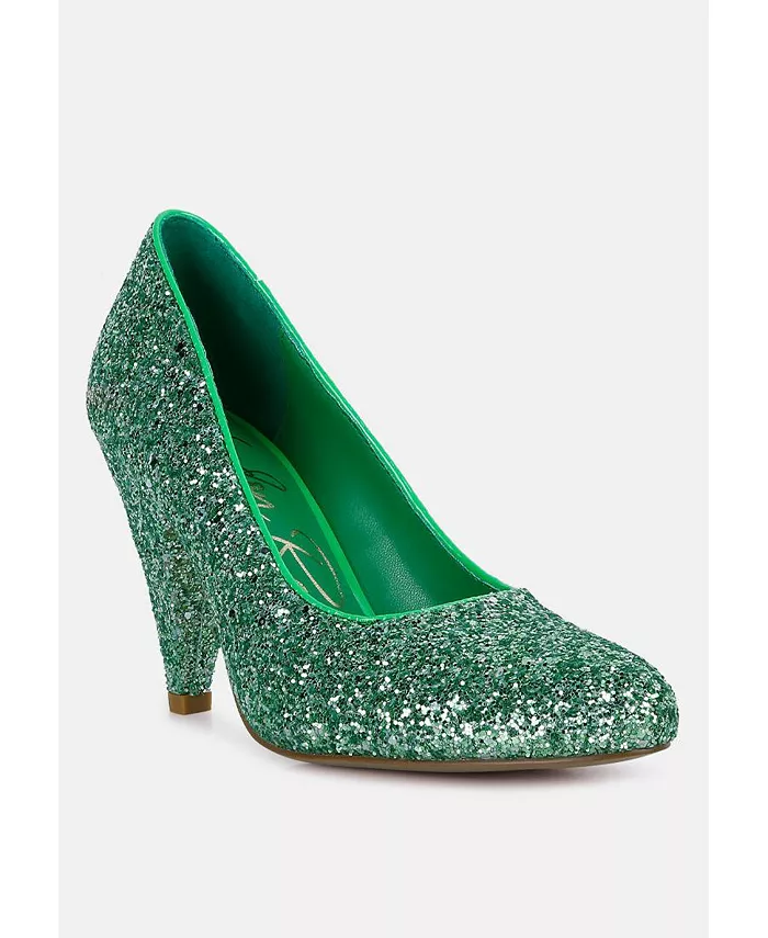 Балетки Sugar Plum Glitter на конусообразном каблуке London Rag, зеленый — фото 3