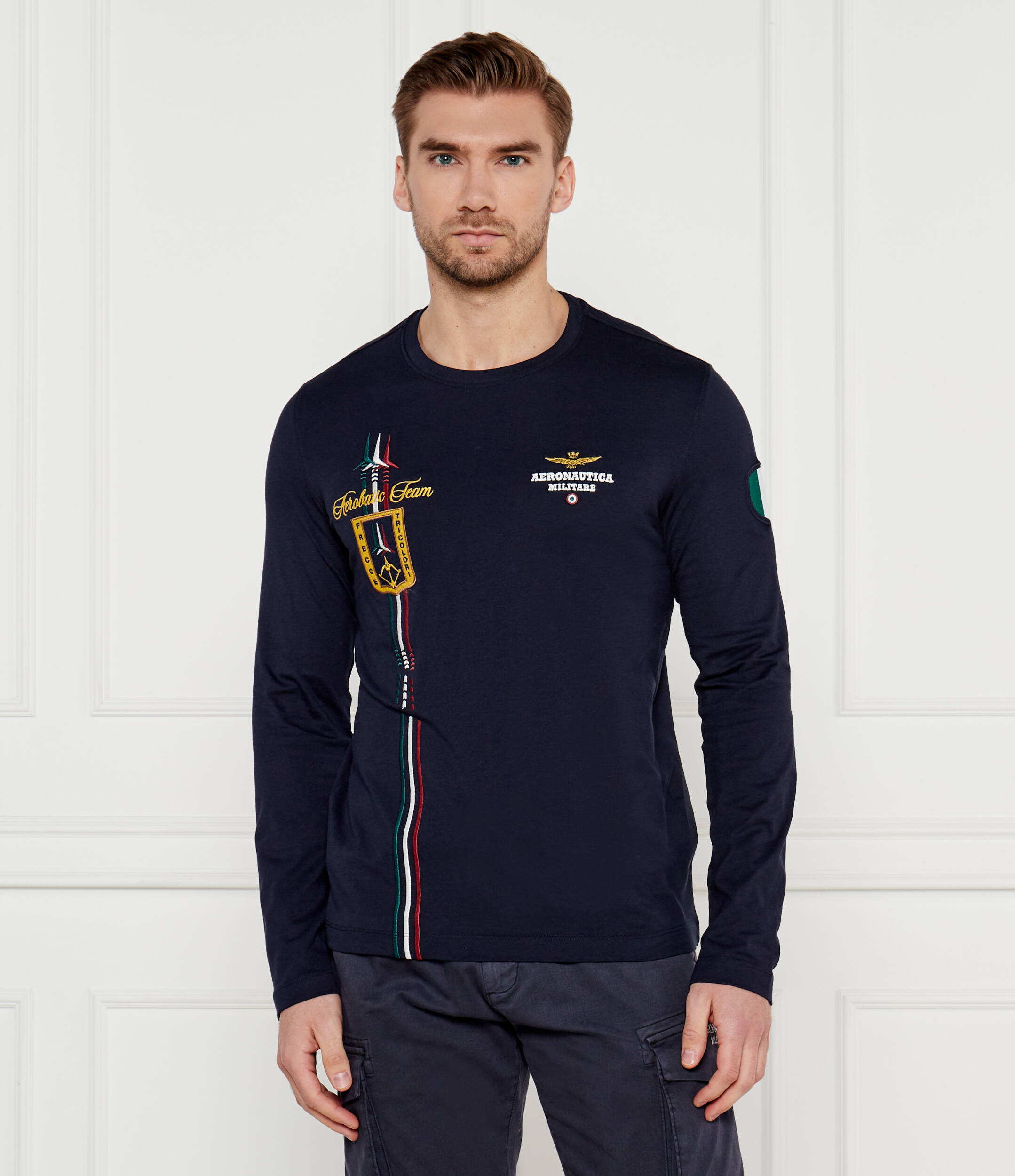 

Лонгслив Aeronautica Militare Regular Fit, темно-синий