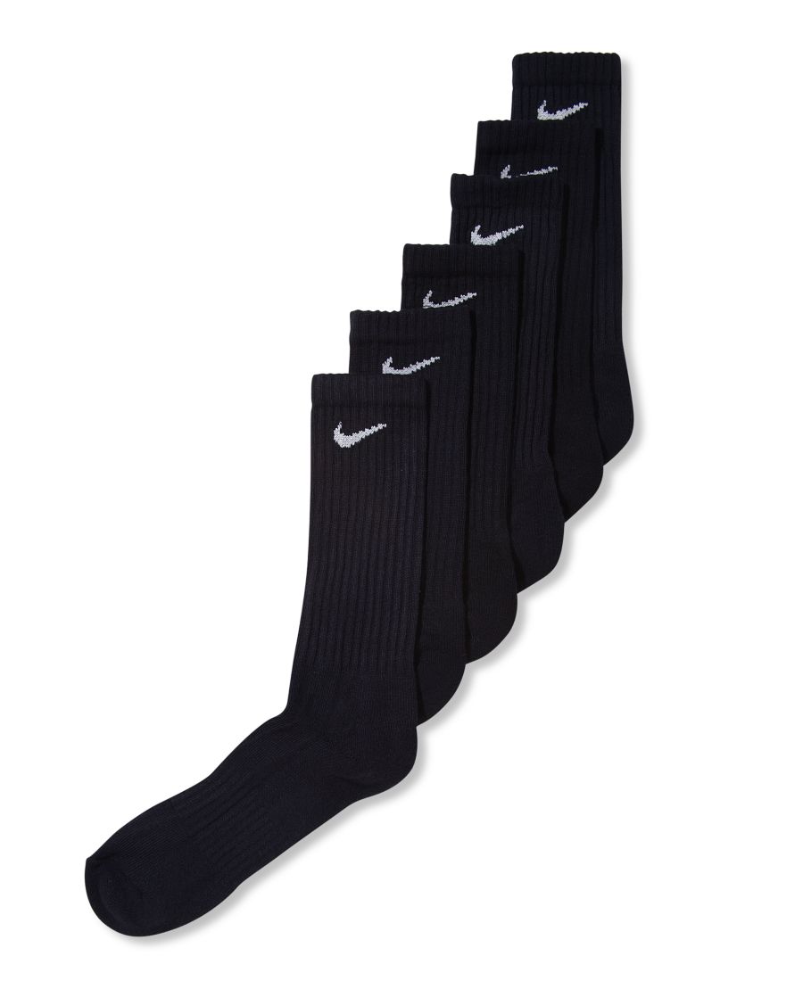 Мужские хлопковые носки средней высоты, набор из 6 пар Nike, Black — фото 3