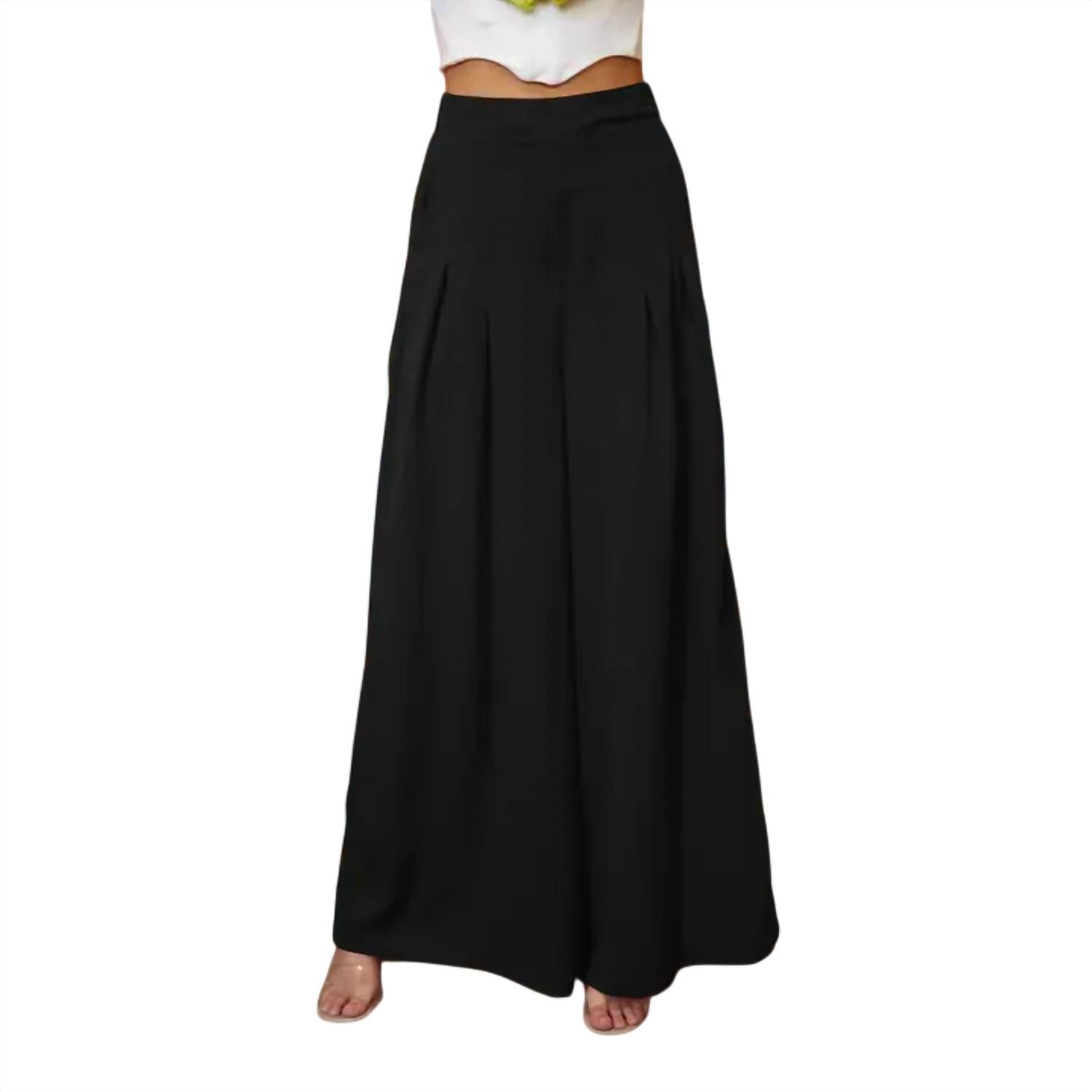 

DAVI & DANI Женские однотонные широкие брюки больших размеров, черные