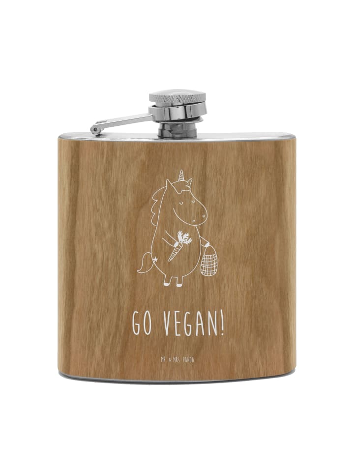 

Mr. & Mrs. Panda Веганская фляжка в виде единорога с надписью коричневого цвета
