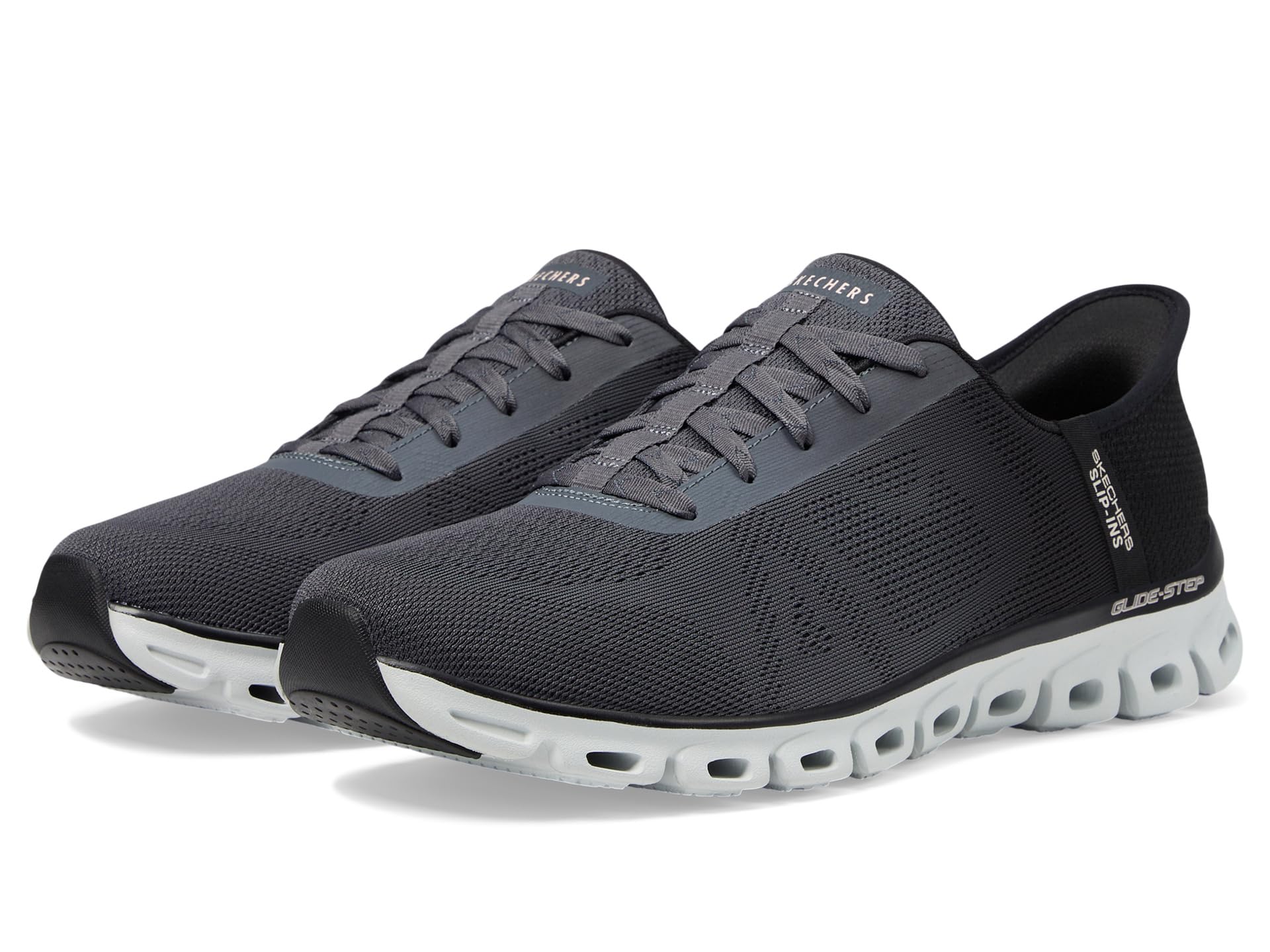 Кроссовки SKECHERS Glide Step Excite Hands Free Slip - Ins, Black Carcoal